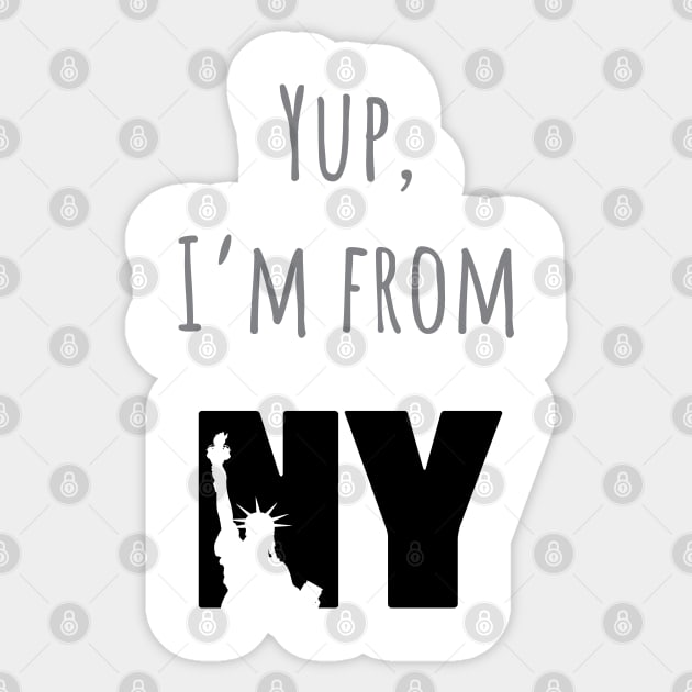 I'm from NY Sticker by Marshallpro